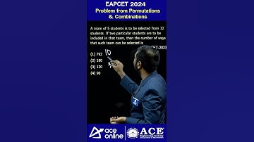 EAPCET Target 2024 | Problem from Permutations & Combinations | ACE Online