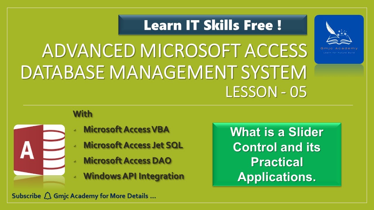 Advanced Access - Lesson 05 - ActiveX Control Slider - YouTube