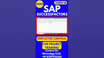 SAP SuccessFactors Employee Central Training Video 18 #sapsuccessfactorstraining #sapsuccessfactors