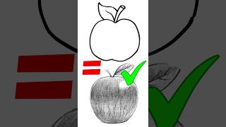 Como dibujar una manzana - Principiante | Avanzado || Apple drawing step by step #shorts
