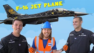 Handyman Hal works with a F-16 Jet Plane | F16 Demo Team Air Show | Air Force for kids