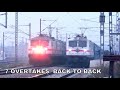 7 Overtakes Back to Back | 3 Rajdhani+ Humsafar & other SF trains overtakes Amrapali Exp at Dadri