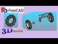 FreeCAD 3D model. ANIMATION Колеса .