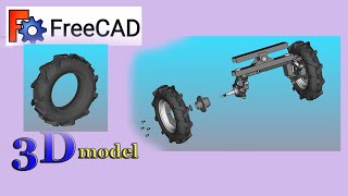 FreeCAD 3D model. ANIMATION Колеса .