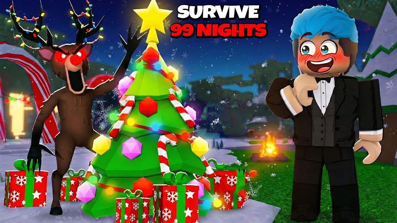 Eu SOBREVIVO 99 NOITES na FLORESTA | Roblox | NILIGTAS KO ANG PASKO ...