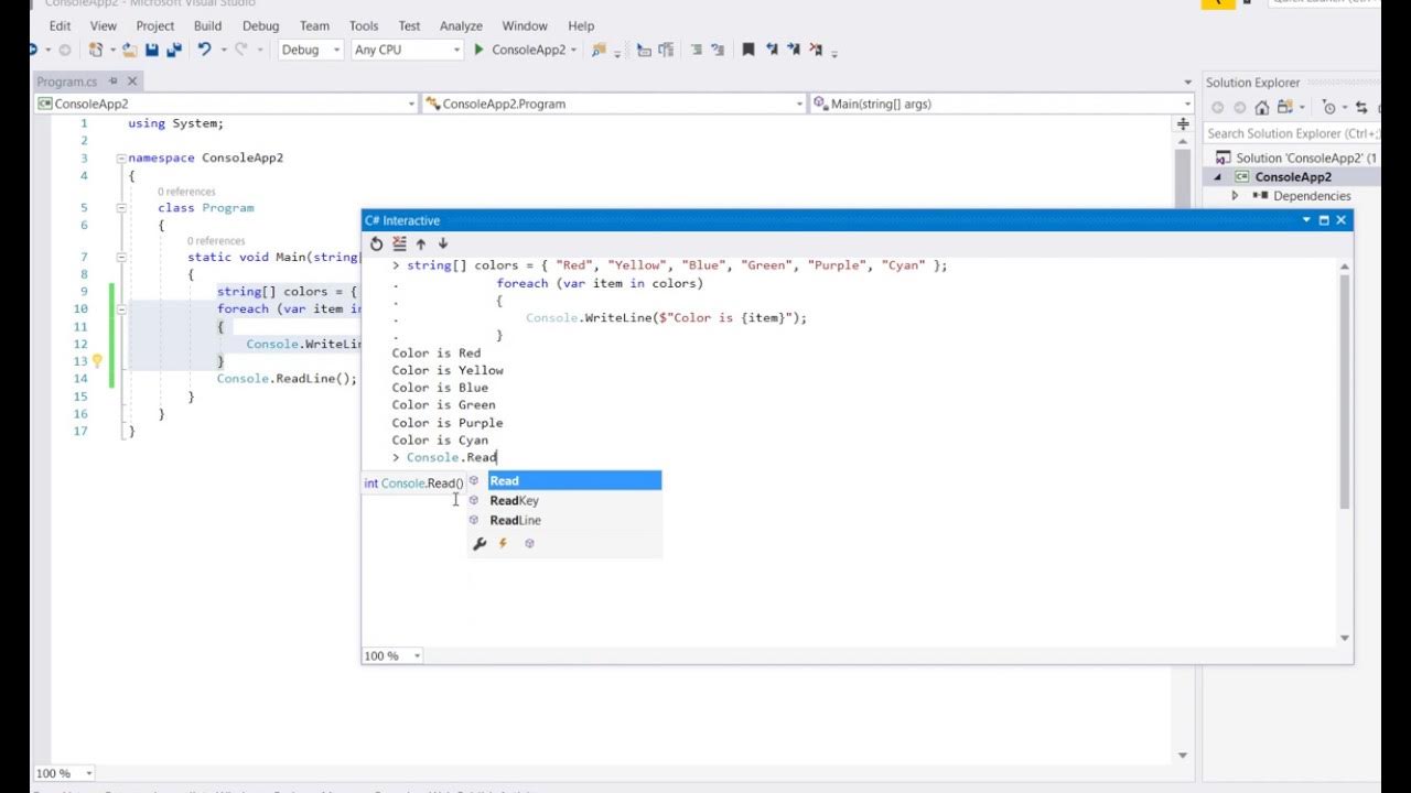 Executing code snippet in Interactive window - YouTube