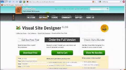Software Review: CoffeeCup Visual Site Desginer Part 1