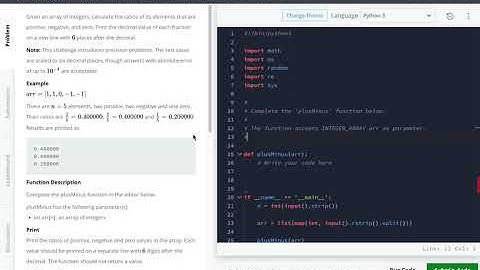 Week 1 | Plus Minus Solution | HackerRank | Rajat Shenoi