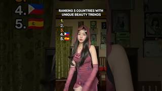 Ranking 5 Countries with Unique Beauty Trends🇰🇷🇪🇸🇷🇺🇮🇩🇵🇭 #country #ranking #beautiful #best #fyp