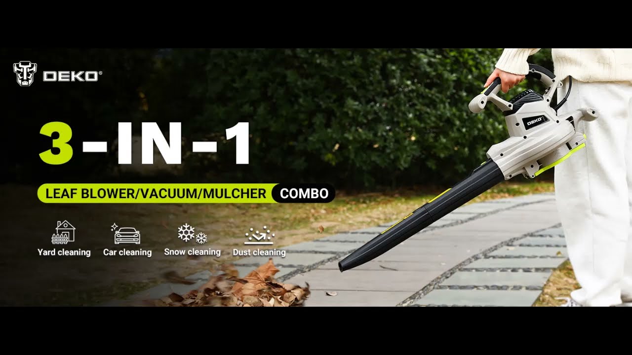 DEKOPRO 12 Amp 3 in 1 Electric Leaf Blower Corded