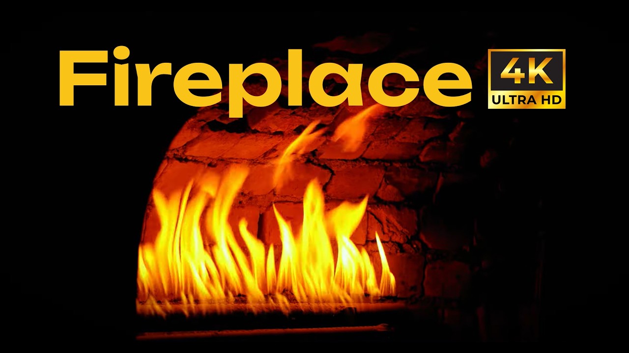4K Cozy Fireplace 🔥 8 Hours of Relaxing Fire Crackling Sounds for Sleep, Study & Relax