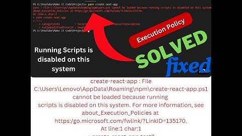 Running Scripts is disabled on this system || how to fix create react app problem  #reactjs #angular
