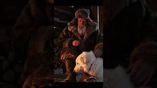 Frozen Meat Survival in Snowstorm  | 80+ old man and his white dog Arctic  Life Story #shorts