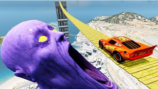 Escape From The Shy Guy (SCP-096) | Cars VS Suspension Bridge | Horror Beamng Drive