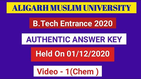 AMU Entrance B. Tech 2020 Answer Key