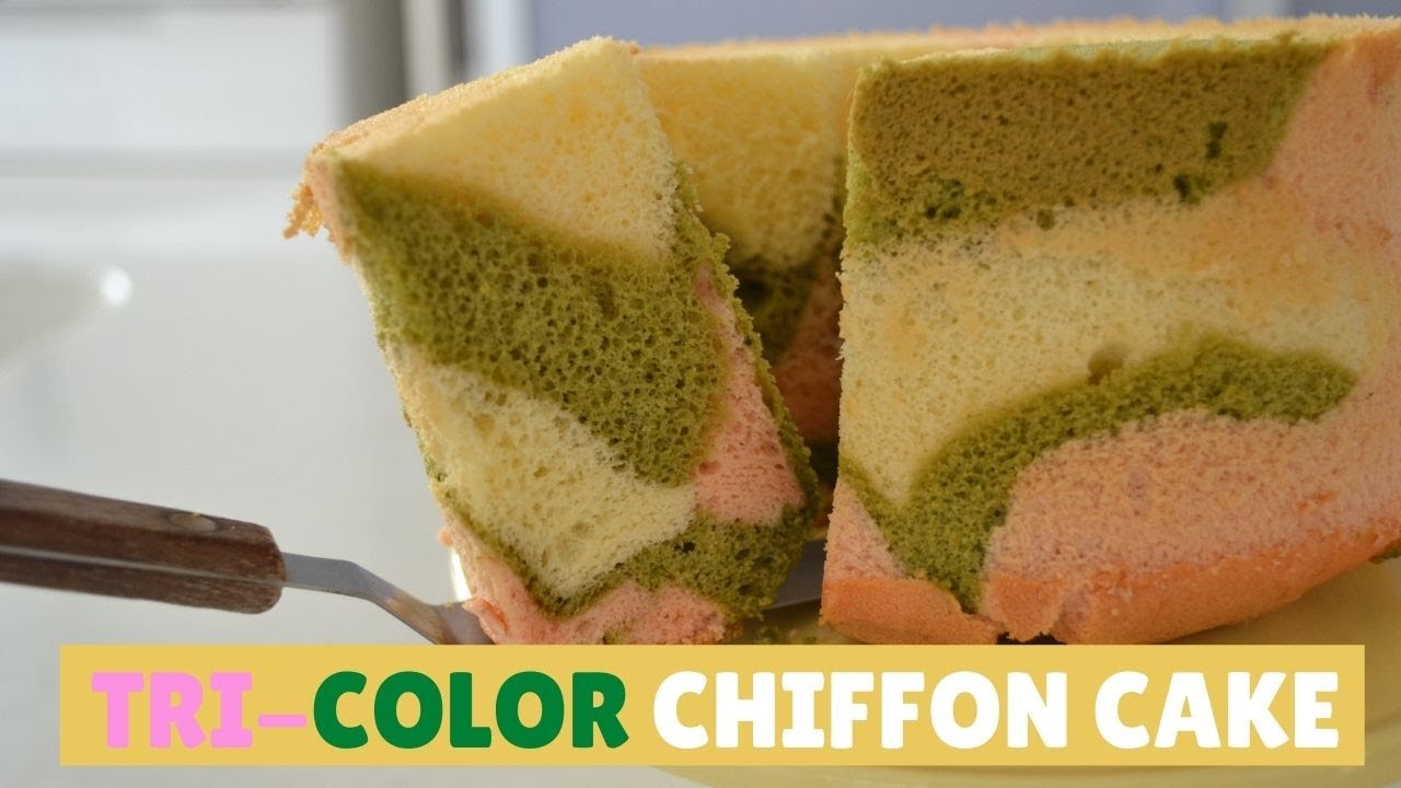 TRI COLOR CHIFFON CAKE for The Japanese Girl