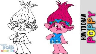 How To Draw Poppy From Trolls World Tour 2020 💖 Cute Easy Drawing Tutorial Step By Step 💖 Kids