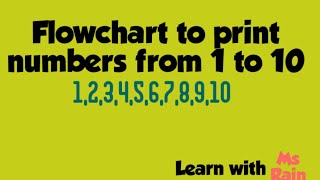 Flowchart to print numbers from 1 to 10 using Loop screenshot 3