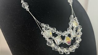 Preciosa Crystal & Czech Glass Crystal Clear Multi-Layer Necklace Set Tutorial #handmadewithpurpose