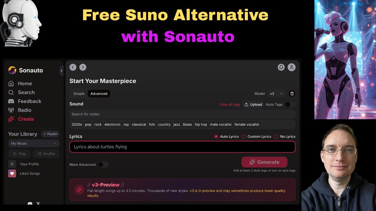 Free Alternative to Suno - Sonauto