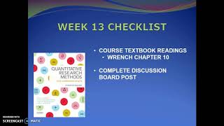 WEEK 13 CHECKLIST-SPR 18