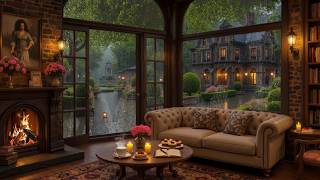 Cozy Firelit Coffeehouse On A Rainy Night ☕ Smooth Jazz Piano For Relaxation & Productivity Net Worth