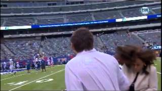 Sideline Reporter Gets Nailed by Football Toss