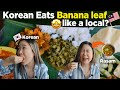 How korean eat banana leaf rice 