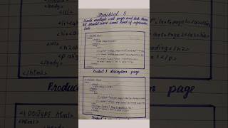 Practical no 8 class 9-10 computer HTML #shorts #writing
