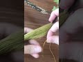 刺し子糸で巾着の紐にタッセル