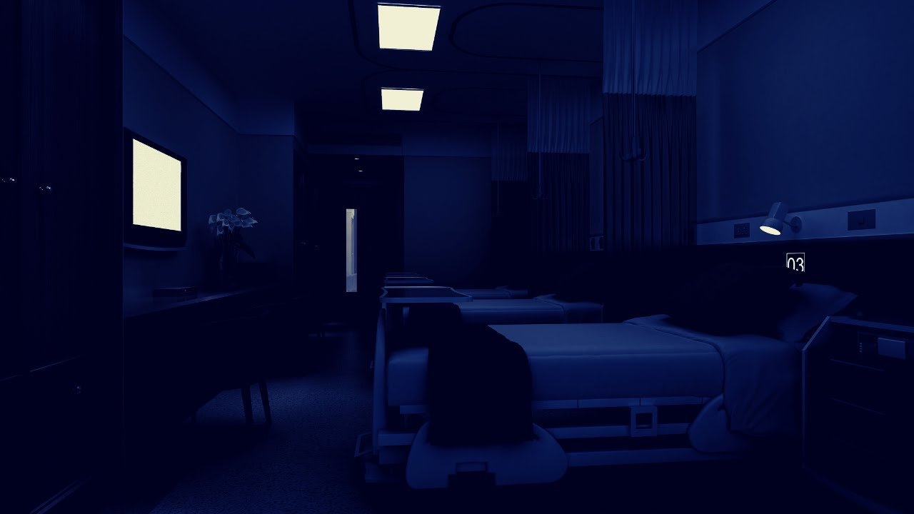 Hospital Ambience Indoor Rain Sounds at Night for Deep Sleep Relaxation