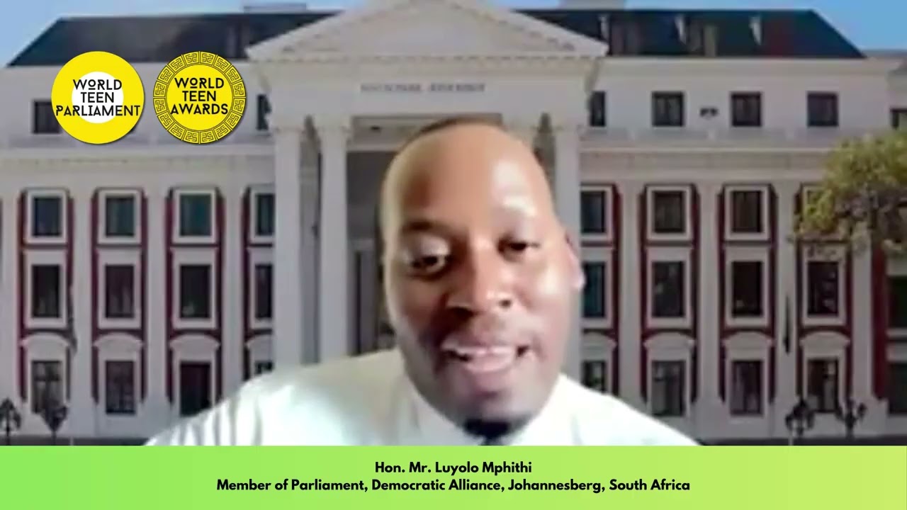 South African MP Luyolo Mphithi Praises the World Teen Parliament! 🇿🇦🔥
