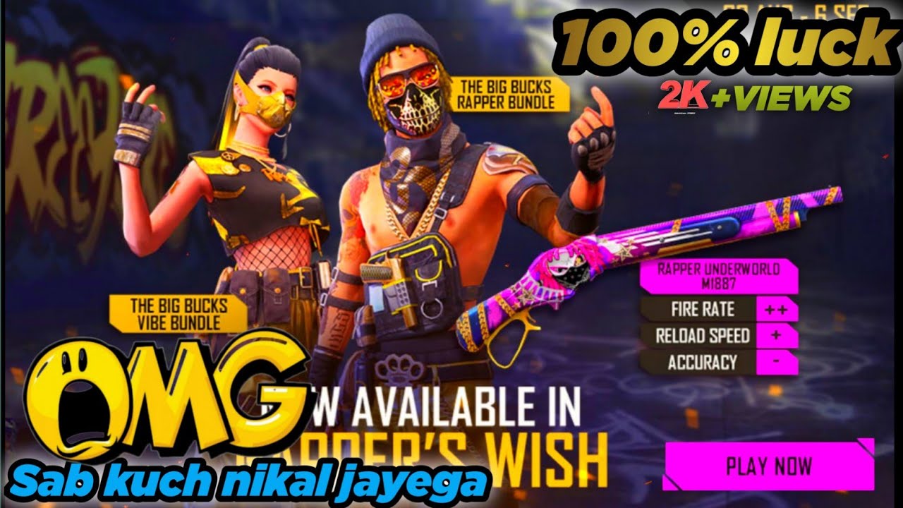 Rapper underworld wish event free fire|free fire todays new event||raper underworld m1887 