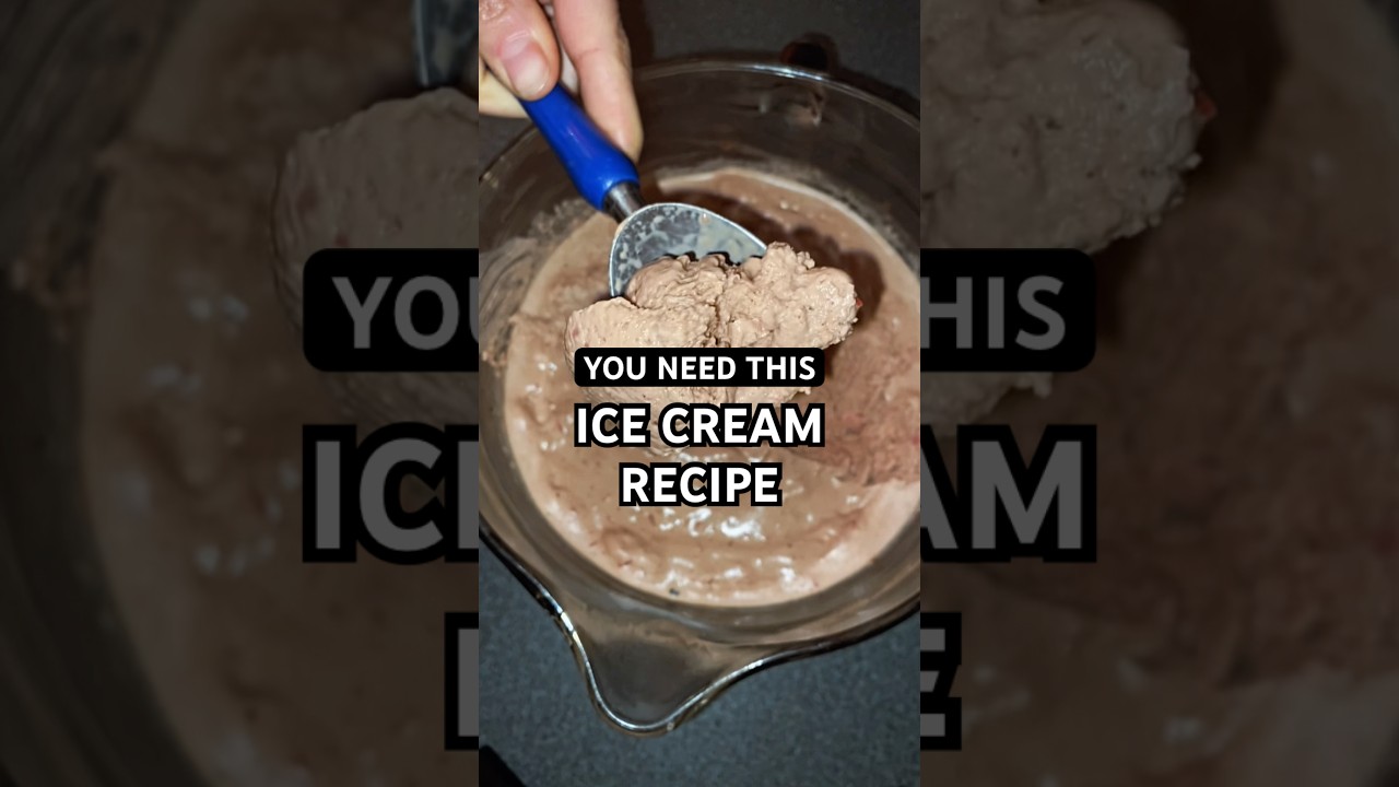 High -Protein Chocolate Ice Cream with Strawberry Chunks