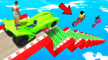 SHINCHAN AND FRANKLIN TRIED THE IMPOSSIBLE SPEED BOOSTER STAIRS ROAD PARKOUR CHALLENGE GTA 5