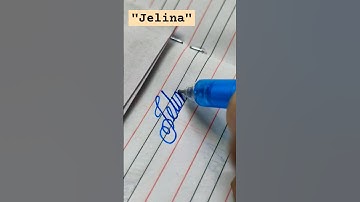 "Jelina" name in cursive handwriting #cursive #share #calligraphy #art #learn #names #shorts#shorts