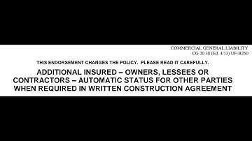 Certificates of Insurance- Blanket Additional Insured