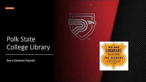 Ask a Librarian tutorial