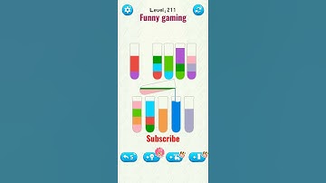water sort puzzle game level 211 #funnygaming #shorts #shortvideo #subscribe #shortsvideo #gameplay