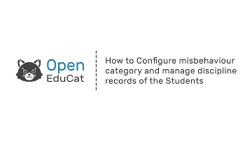 How to Configure Misbehaviour Category and Manage Discipline Records of the Students