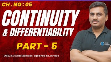 2nd PUC: Continuity and Differentitiability   ||class 12 maths Exercise 5.2 || PART 5