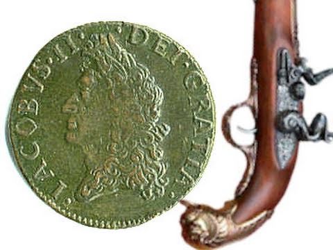 1690 Irish Gun Money James II 17th Century Half-Cr...