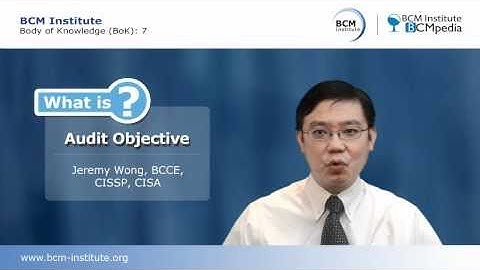 BCM Institute, BCMpedia - What is Audit Objective?