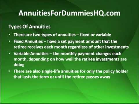 Annuities For Dummies In Depth Details Youtube