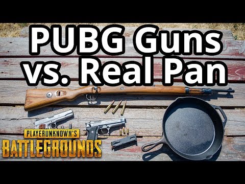 PUBG Guns vs Real Pan (Kar98k, P1911, P92 vs. Pan) PlayerUnknown's Battlegrounds