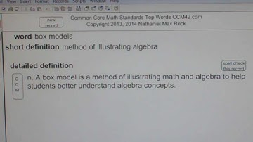 box models Common Core Math Standards Top Words CCM42.com