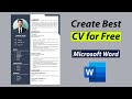 Create best cv for free in ms word  best cv format 2022