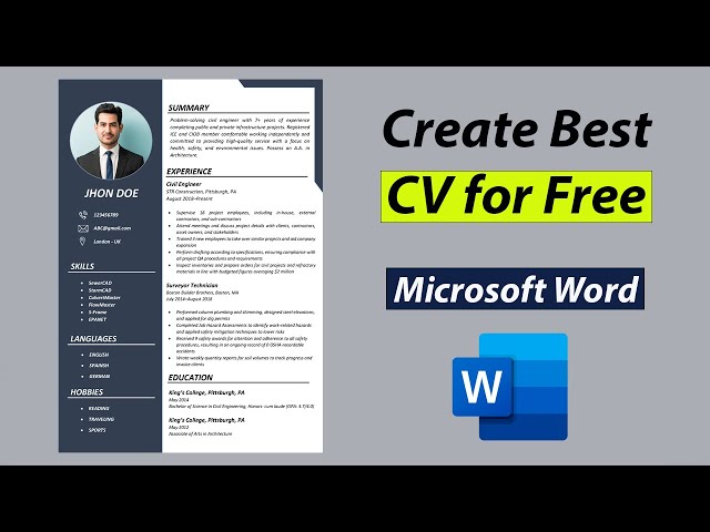 Create Best CV for Free in MS Word | Best CV Format 2022 class=