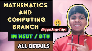 mathematics and computing branch at nsut/dtu