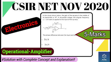 Electronics Question | CSIR NET NOV 2020 | Section-C: 5-Marks| Correct Solution| NTA Exam